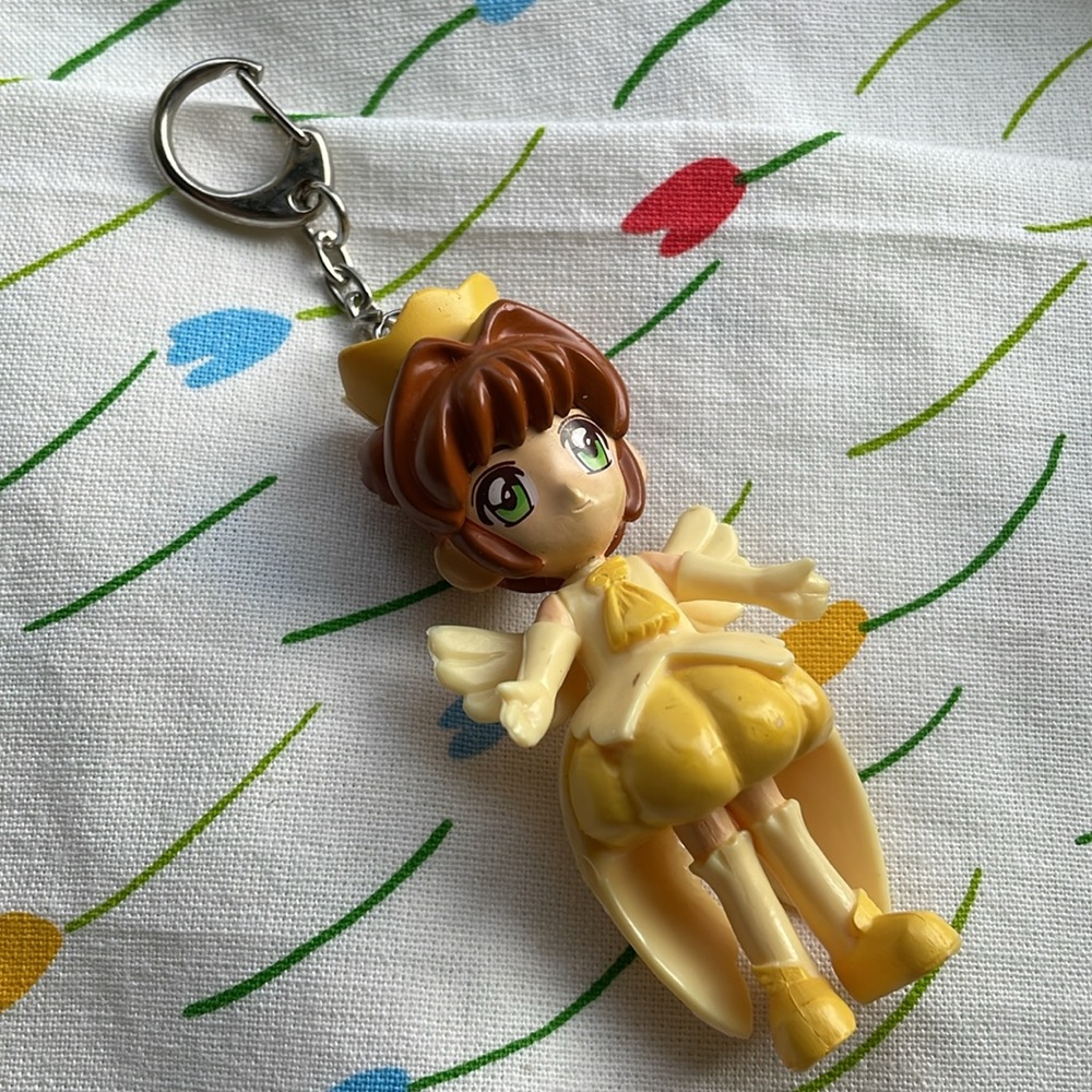 Vintage Cardcaptor Sakura - Yellow Costume Keychain Japan  AS IS